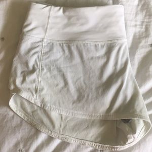 white lululemon shorts